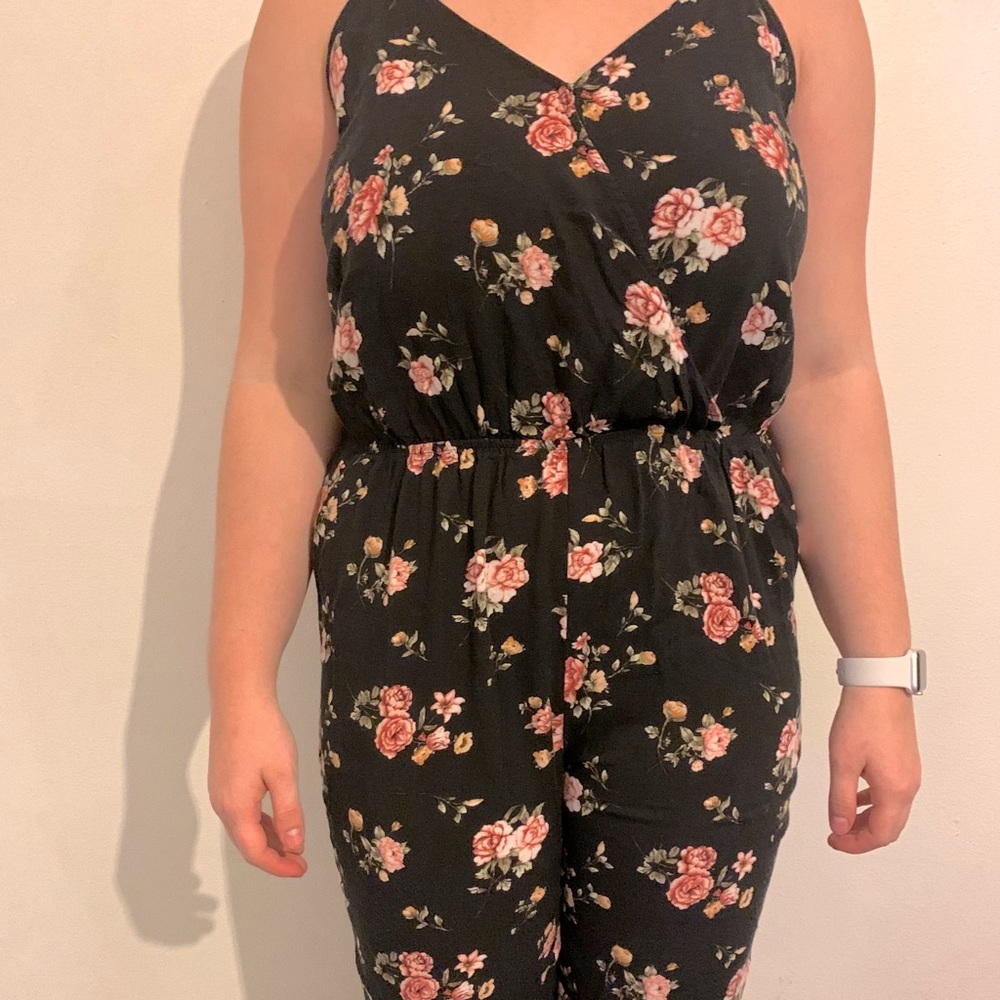Cami floral romper. Long length, like pants.